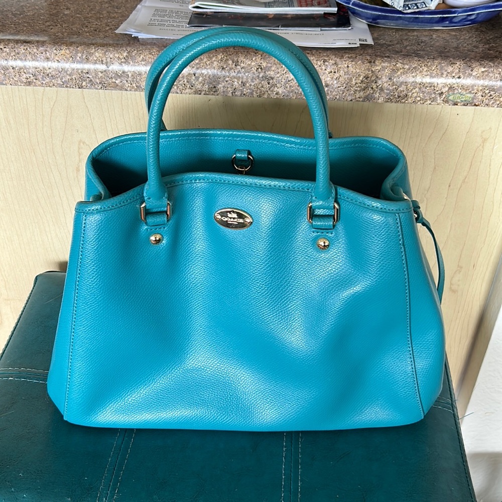 Beautiful brand new coach handbag, teal blue
